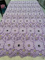 Tissu en dentelle guipure florale nigériane de qualité supérieure avec broderie de strass sur toute la surface, tissu en dentelle africaine pour les tenues de fête et de mariage