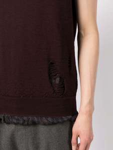 Pull-over personnalisé de haute qualité, gilet sans manches à col en V, gilet-pull d'été en laine tricoté pour hommes - Product Image 4