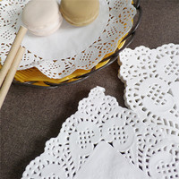Napperons en papier jetables de 3,5 pouces, napperons en dentelle pour la décoration de gâteaux, la décoration alimentaire, la table de fête