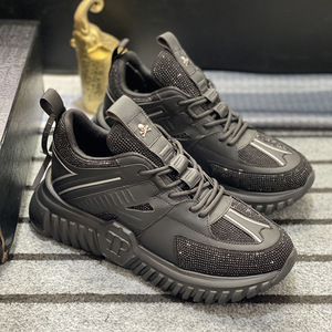 <b>Studded</b> genuine leather sneakers lightweight luxury outdoor travel soft sole shock-absorbing dad lace-up trendy casual shoes - Product Image 2