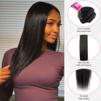 Pack de 4 mèches de cheveux à tresser, extensions de tissage, closure, fibre Yaki lisse, fibre protéinée haute température, 22 pouces