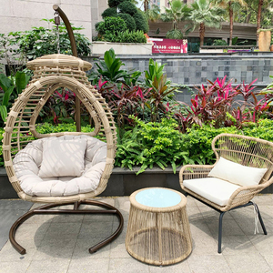 New Design Indoor Outdoor Patio Balcony Hanging Chair <b>Circle</b> <b>Swing</b> Chair for Garden Living Room Metal for Hotels - Product Image 3