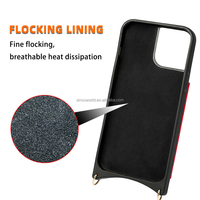 Produksi pabrik selempang kulit casing ponsel tali kulit dengan pemegang tahan benturan Lanyard casing ponsel