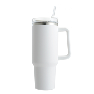 Gobelet isotherme en acier inoxydable de 40 oz avec poignée pour |   Mug de voyage écologique réutilisable pour le camping, compatible porte-gobelets, pour l'eau - Product Image 2