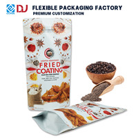Sachet Doypack en aluminium avec fermeture éclair pour assaisonnement en poudre pour panure et mélange d'épices