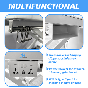Venda quente Grande Pet Canine <span class=keywords><strong>Dog</strong></span> <span class=keywords><strong>Grooming</strong></span> Table USB Soquete Elétrico Levantamento Gatos Cães PP Tesoura Incluído Direto Salon Shop - Product Image 3