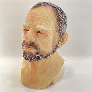 หน้ากากยางหน้าฮาโลวีนหน้ากากยางสวมศีรษะสำหรับคนแก่ภาพผู้ใหญ่สีตัดตายพิมพ์ลายสำหรับงานปาร์ตี้1สี - Product Image 2