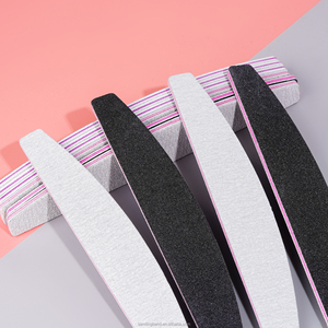 High Quality Professional Zebra Grey Black White Shape Emery Board Double Side Custom Logo 80/100 Sandpaper Plastic Nail Files
