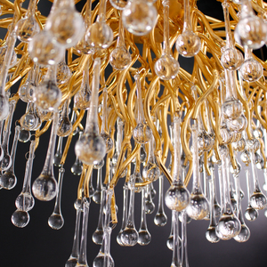 Đèn chùm pha lê ánh sáng phòng ngủ sang trọng chi nhánh nước thả đèn vàng trang trí phòng khách hiện đại phòng ngủ tỏa sáng pháo hoa - Product Image 4