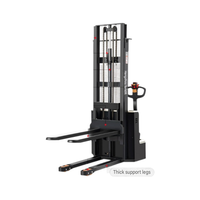 Chariot élévateur électrique à double élévateur autoportant avec batterie au plomb, transpalette électrique AWD, déplaceur latéral électrique, longueur de fourche 1150 mm, pour allées étroites