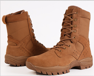 Botas de Desierto Personalizadas HPB912 para Verano e Invierno, de Alta Calidad, en Gamuza Marrón Coyote, Cuero Genuino con Cierre Lateral - Product Image 4