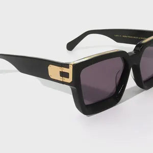 fashion square oversized luxury polarized sunglasses shade custom trendy brand designer Mazzucchelli bio acetate sunglasses 2024