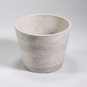 Maceta decorativa de plástico para interiores y exteriores, estilo piedra, macetas grandes para jardín, macetas de plástico de superficie lisa - Product Image 4