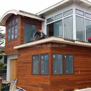 Teak solid wood facade cladding