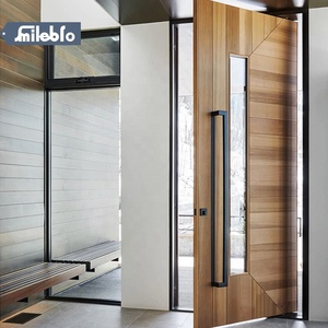 Puerta Pivotante de Entrada de Madera Maciza de Teca Personalizada Smile <span class=keywords><strong>Bro</strong></span>, Puertas de Seguridad de Alta Calidad para Entrada Principal, Puerta Exterior de Madera para Casa - Product Image 5