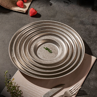 Assiettes de service ovales en acier inoxydable 14-36 cm pour barbecue coréen, cuisine occidentale, desserts, buffet, 50 pièces MOQ, compatibles micro-ondes et lave-vaisselle