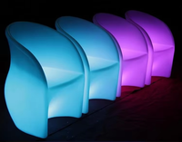 Meubles LED d'extérieur commerciaux durables en plastique PE pour événements, tables et chaises lumineuses pour mariages, restaurants, hôtels, bars à vin, mobilier moderne