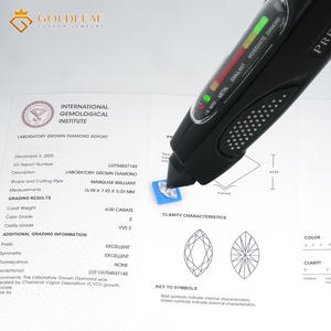 เพชรทรงมาร์ควิส แบรนด์ Goldleaf ได้รับการรับรองจาก IGI สี DEF น้ำหนัก 1-7 กะรัต ความสะอาด VVS VS1 ผลิตด้วยวิธี HPHT CVD - Product Image 4