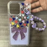 Coque de téléphone de luxe en TPU avec chaîne et nœud pour Samsung A17 A16 A07 A06 A15 et iPhone 18 17 16 15 14 13 12 11, étui arrière scintillant pour femme