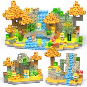 200PCS <span class=keywords><strong>Princesa</strong></span> de plástico y Guerrero Juguetes de bloques de construcción magnéticos con 10PCS Cubos emisores de luz en juegos - Product Image 5