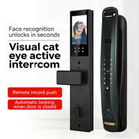 Serrure de porte intelligente à reconnaissance faciale 3D automatique Tuya, empreinte digitale 3D, mot de passe, carte-clé et interphone vidéo