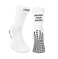 Chaussettes de sport pour hommes avec logo personnalisé, antidérapantes, sans couture, pour le football, la course à pied, chaussettes de sport antidérapantes