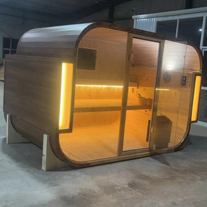 Hot Bán Truyền Thống Khô Hơi Nước Tắm Hơi Cabin 6-Người Hammam Gỗ Phòng Cho Căn Hộ Biệt Thự Rắn Hemlock Hồng Ngoại Xa Chức Năng - Product Image 1