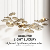 Lustre LED ovale en verre ajouré de luxe AB Custom pour hall d'hôtel, villa, duplex, escalier, salon, lampe suspendue en cristal