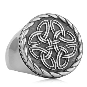 Men's Viking Style Stainless Steel <b>Ring</b> Silver Celtic Knot Design Size 28 Gift Jewelry - Product Image 5