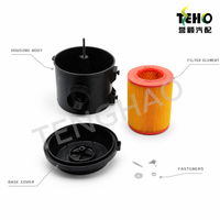 Boîtier de filtre à air noir cylindrique pour moteur avec tuyau d'admission flexible – Pièces de filtre automobile