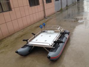 Надувные трубы из ПВХ надувная лодка с алюминиевой платформой и каркасом из нержавеющей стали и ручной тележкой рыбацкая лодка - Product Image 4