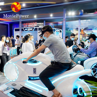 Machine de jeu VR 9D Moto à monnayeur pour gagner de l'argent, jeu de simulation de conduite de moto, course de voitures VR Space Wheel pour parcs d'attractions et centres commerciaux