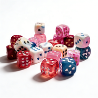 Nouvelle tendance : jeu de dés miniatures en acrylique coloré à six faces, avec logo personnalisé imprimé, 12 mm, 16 mm, 21 mm, pour jeux de société