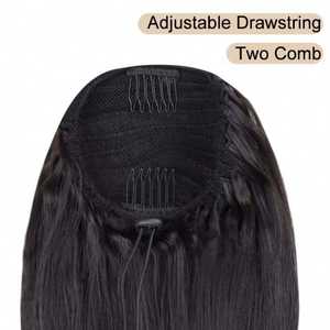 Queue de cheval Afro Puff à clipser, cheveux humains vierges Remy brésiliens, texture douce premium, facile à porter, aspect naturel - Product Image 6