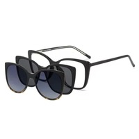Lunettes de soleil de conduite et de cyclisme 3-en-1 légères et flexibles en matériau TR90, polarisées magnétiques, personnalisables, style œil-de-chat à clipser