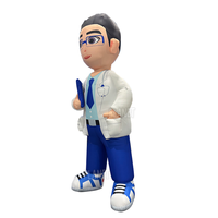Grande mascotte personnalisable de célébrité d'Internet, docteur gonflable de bande dessinée de publicité extérieure pour le centre commercial