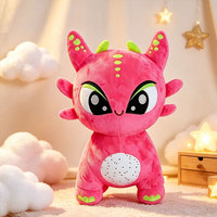 Peluche Dragon Personnalisée en Tissu Doux, Couleurs Vives, Décoration de Fête pour Enfants, Ornements pour Magasins de Cadeaux, Vente en Gros, Faible MOQ