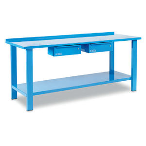 Établi OMCN 2000x700x850mm avec plateau en acier et 2 tiroirs - Product Image 1