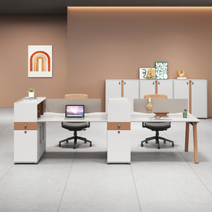 Hiện đại <span class=keywords><strong>4</strong></span> 6 người văn phòng bàn văn phòng tủ bàn làm việc bàn Bàn Mở mô-đun văn phòng bàn đồ nội thất Máy Trạm - Product Image 2