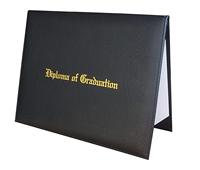 Feuille d'or personnalisée Logo diplôme papier couverture en cuir PU carton imprimé couverture pour titulaire de certificat enduit carte de voeux