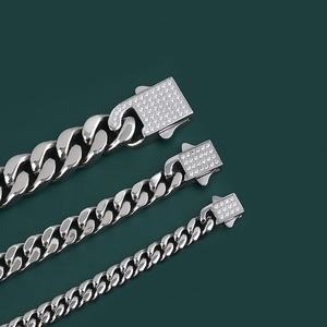 Pulsera de Cadena Cubana Unisex de Acero Inoxidable al por Mayor, Estilo Hip Hop, con Diamantes CZ y Zirconia como Joya Principal - Product Image 6