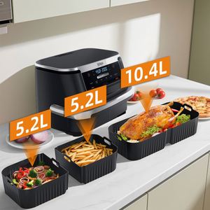 LA Reusable Silicone Air Fryer Liner 3 <b>Pack</b> Non Stick <b>Heat</b> Resistant Food Grade Free Tray for Round Square Basket - Product Image 3