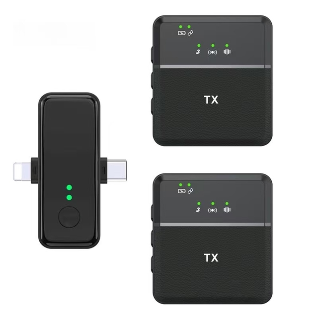 New Hot Seller Wireless Lavalier Microphone 3-in-1 Professional Microphone Is Suitable for On-site Video Shooting