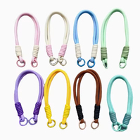 Dragonne courte colorée pour téléphone portable avec patch coloré, pendentif pour coque de téléphone, anti-perte, faite à la main, unisexe
