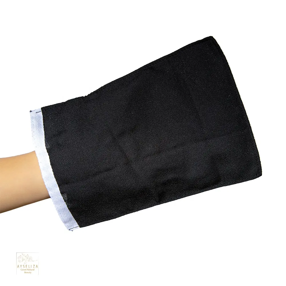 Черная варежка с эластичной петлей от Ayseliza Bath и Beauty Store, отшелушивающие перчатки, отшелушивающие рукавицы для удаления фальшивого загара