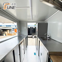 Remorque alimentaire mobile carrée en acier inoxydable, chariot de restauration rapide pour barbecue et tacos, cuisine complète, utilisation extérieure