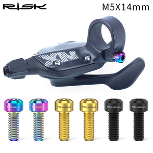 RT016 Risk M5 * 14mm titanio bicicleta palanca de cambios perno de fijación bicicleta desviador palanca con tornillos fijos piezas esenciales de bicicleta - Product Image 2