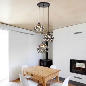 <span class=keywords><strong>Pas</strong></span> <span class=keywords><strong>cher</strong></span> Lampara Colgante Lumière Nordique Fer Cristal <span class=keywords><strong>Cuisine</strong></span> Salle À Manger Suspension Lampe Bar Café Restaurant Lustre Lumière - Product Image 2