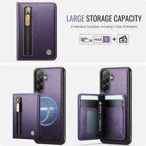 Étui pour cartes de crédit <span class=keywords><strong>CaseMe</strong></span> pour Samsung Galaxy A37 avec recharge sans fil rapide, étui portefeuille en PU pour Samsung A37 A57 A27 - Product Image 4