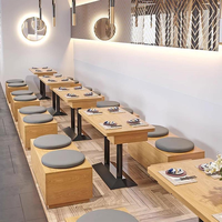Ensemble de sièges de restaurant avec rangement intégré et coussin rond pour salons de thé, restaurants de nouilles, restaurants de restauration rapide et restaurants